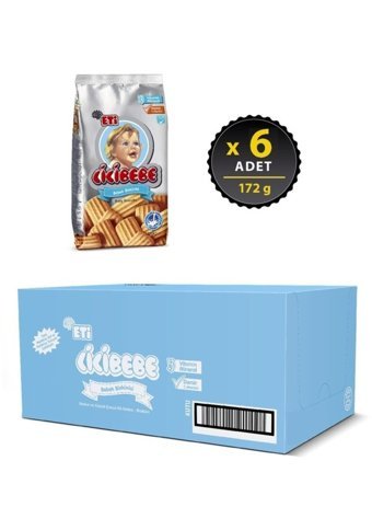 Eti Cicibebe Tahıllı Buğday Bebek Bisküvisi 6x172 gr