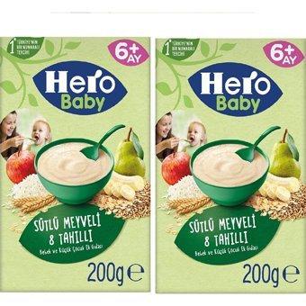 Hero Baby Tahıllı Meyveli Tahıllı Sütlü Kaşık Maması 2x200 gr