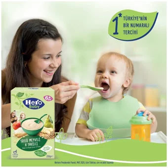 Hero Baby Tahıllı Meyveli Tahıllı Sütlü Kaşık Maması 2x200 gr
