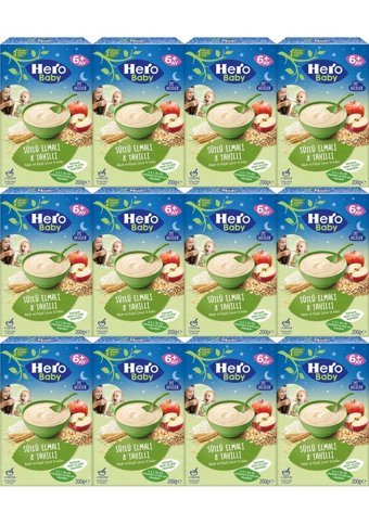 Hero Baby Gece Tahıllı Elmalı Tahıllı Sütlü Kaşık Maması 12x200 gr
