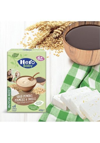 Hero Baby Tahıllı Glutensiz Pekmez Peynir Kaşık Maması 2x400 gr