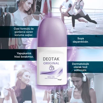 Deotak Orginal Pudrasız Ter Önleyici Organik Roll-On Kadın Deodorant 35 ml