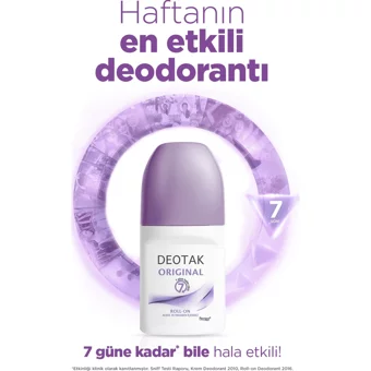 Deotak Orginal Pudrasız Ter Önleyici Organik Roll-On Kadın Deodorant 35 ml