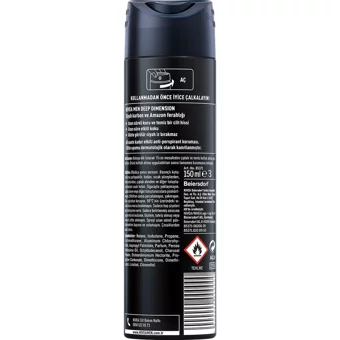 Nivea Deep Dimension Pudrasız Ter Önleyici Antiperspirant Sprey Erkek Deodorant 150 ml
