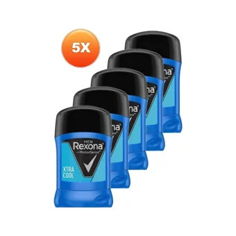 Rexona Men Xtra Cool Pudrasız Ter Önleyici Antiperspirant Stick Erkek Deodorant 5x50 ml