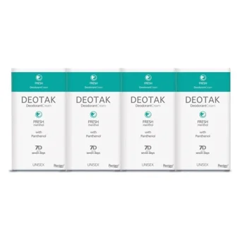 Deotak Fresh Pudrasız Ter Önleyici Organik Antiperspirant Krem Unisex Deodorant 4x35 ml