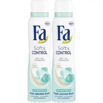 Fa Soft&Control Pudrasız Ter Önleyici Antiperspirant Sprey Kadın Deodorant 2x150 ml