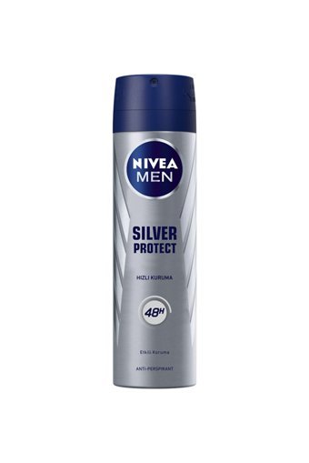 Nivea Silver Protect Pudrasız Ter Önleyici Antiperspirant Sprey Erkek Deodorant 150 ml