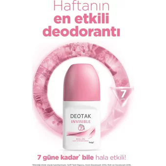 Deotak Invisible Pudrasız Ter Önleyici Roll-On Kadın Deodorant 35 ml