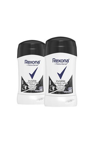 Rexona Invisible On Black+White Clothes Pudrasız Ter Önleyici Antiperspirant Stick Kadın Deodorant 2x40 ml