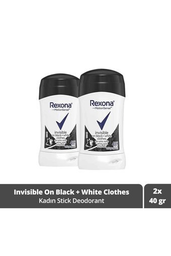 Rexona Invisible On Black+White Clothes Pudrasız Ter Önleyici Antiperspirant Stick Kadın Deodorant 2x40 ml