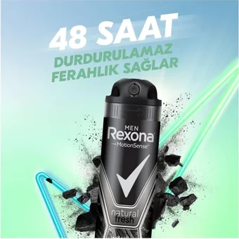 Rexona Men Naturel Fresh Kömür Detox Pudrasız Ter Önleyici Antiperspirant Sprey Erkek Deodorant 4x150 ml