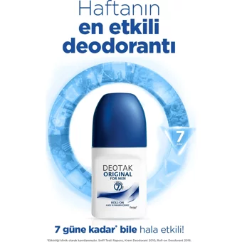 Deotak Orginal Pudrasız Ter Önleyici Roll-On Erkek Deodorant 35 ml