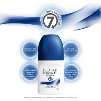 Deotak Orginal Pudrasız Ter Önleyici Roll-On Erkek Deodorant 35 ml