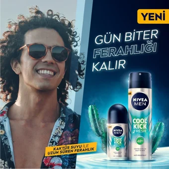 Nivea Cool Kick Fresh Pudrasız Ter Önleyici Antiperspirant Roll-On Erkek Deodorant 50 ml