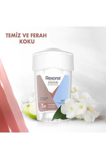 Rexona Clinical Protection Shower Clean Pudrasız Ter Önleyici Antiperspirant Stick Kadın Deodorant 6x45 ml