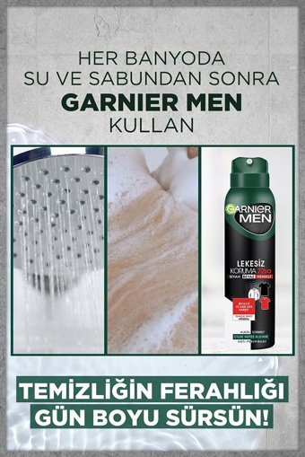 Garnier Lekesiz Koruma Pudrasız Ter Önleyici Antiperspirant Sprey Erkek Deodorant 150 ml