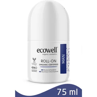 Ecowell Pudrasız Ter Önleyici Antiperspirant Roll-On Erkek Deodorant 75 ml