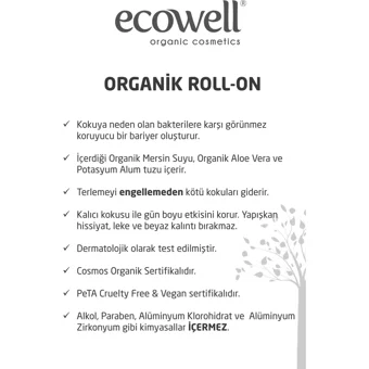 Ecowell Pudrasız Ter Önleyici Antiperspirant Roll-On Erkek Deodorant 75 ml
