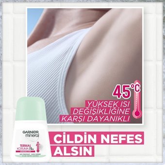 Garnier Mineral Termal Koruma Pudrasız Ter Önleyici Antiperspirant Roll-On Kadın Deodorant 50 ml