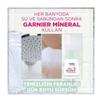 Garnier Mineral Termal Koruma Pudrasız Ter Önleyici Antiperspirant Roll-On Kadın Deodorant 50 ml