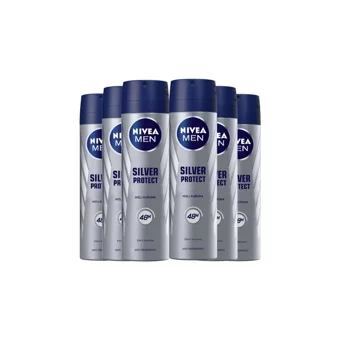 Nivea Silver Protect Pudrasız Ter Önleyici Antiperspirant Sprey Erkek Deodorant 6x150 ml