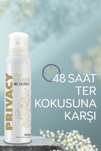 Privacy Gold Sensation Pudrasız Ter Önleyici Sprey Kadın Deodorant 3x150 ml