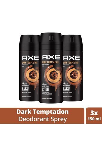 Axe Dark Temptation Pudrasız Ter Önleyici Sprey Erkek Deodorant 3x150 ml