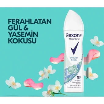 Rexona Shower Fresh Pudrasız Ter Önleyici Antiperspirant Sprey Kadın Deodorant 3x150 ml