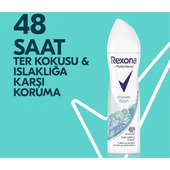 Rexona Shower Fresh Pudrasız Ter Önleyici Antiperspirant Sprey Kadın Deodorant 3x150 ml
