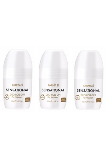 Farmasi Sensational Pudrasız Ter Önleyici Antiperspirant Roll-On Kadın Deodorant 3x50 ml