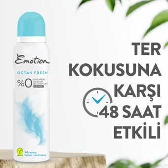 Emotion Ocean Fresh Pudrasız Ter Önleyici Sprey Kadın Deodorant 3x150 ml