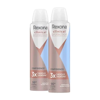 Rexona Clinical Protection Confidence Pudrasız Ter Önleyici Antiperspirant Sprey Kadın Deodorant 2x150 ml