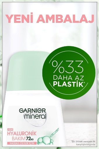 Garnier Mineral Hyaluronik Bakım Pudrasız Ter Önleyici Antiperspirant Roll-On Kadın Deodorant 50 ml