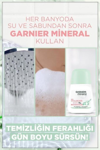 Garnier Mineral Hyaluronik Bakım Pudrasız Ter Önleyici Antiperspirant Roll-On Kadın Deodorant 50 ml