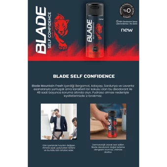 Blade Self Confidence Pudrasız Ter Önleyici Sprey Erkek Deodorant 150 ml