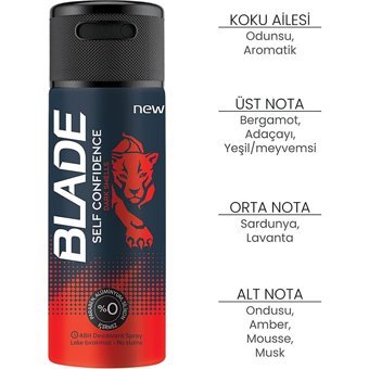 Blade Self Confidence Pudrasız Ter Önleyici Sprey Erkek Deodorant 150 ml