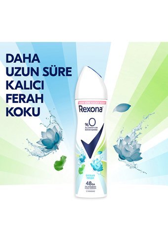Rexona Ocean Fresh Pudrasız Ter Önleyici Sprey Kadın Deodorant 3x150 ml