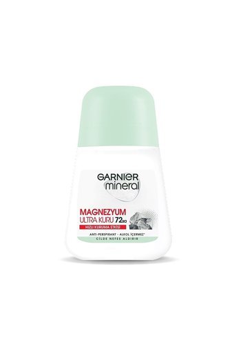 Garnier Mineral Magnezyum Ultra Kuru Pudrasız Ter Önleyici Antiperspirant Roll-On Kadın Deodorant 50 ml