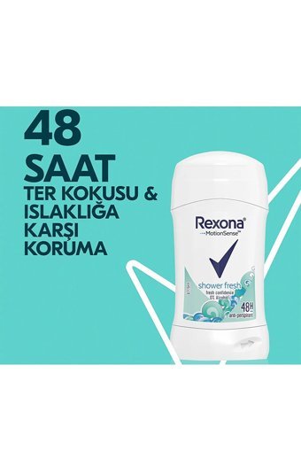 Rexona Shower Fresh Pudrasız Ter Önleyici Antiperspirant Stick Kadın Deodorant 2x40 ml