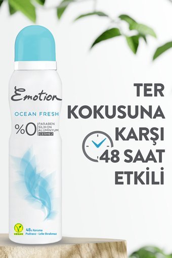 Emotion Ocean Fresh Pudrasız Ter Önleyici Sprey Kadın Deodorant 6x150 ml
