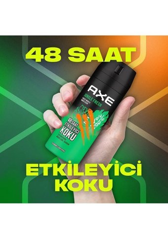 Axe Jungle Fresh Pudrasız Ter Önleyici Sprey Erkek Deodorant 3x150 ml