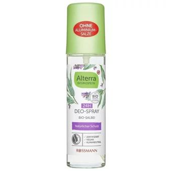 Alterra Jojoba ve Organik Adaçayı İçerikli Pudrasız Organik Sprey Kadın Deodorant 75 ml