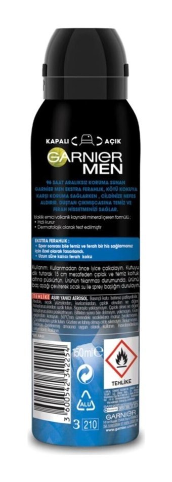 Garnier Ekstra Ferahlık Pudrasız Ter Önleyici Antiperspirant Sprey Erkek Deodorant 150 ml