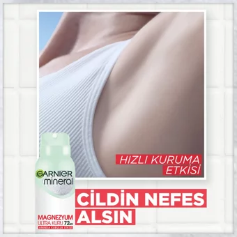 Garnier Mineral Magnezyum Ultra Kuru Pudrasız Ter Önleyici Antiperspirant Sprey Kadın Deodorant 150 ml
