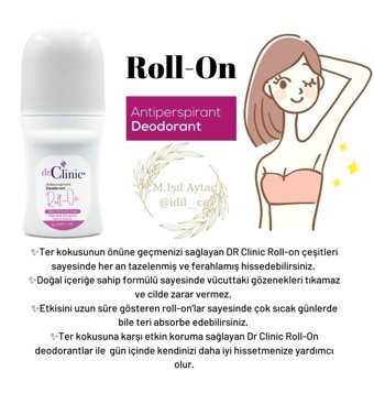 Dr.Clinic Pudrasız Ter Önleyici Antiperspirant Roll-On Kadın Deodorant 50 ml