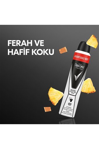Rexona Men Invisible On Black+White Clothes Pudrasız Ter Önleyici Antiperspirant Sprey Erkek Deodorant 2x200 ml