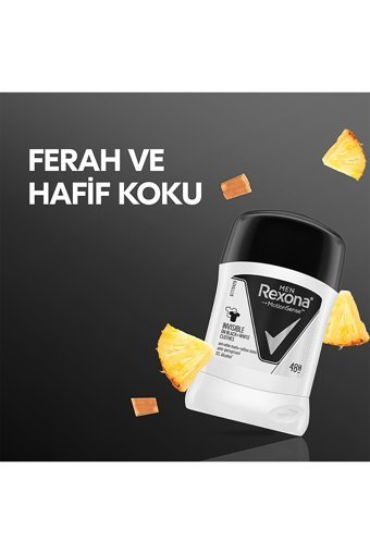 Rexona Men Invisible Black+White Pudrasız Ter Önleyici Antiperspirant Stick Erkek Deodorant 2x50 ml