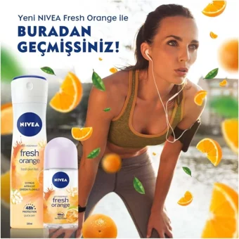 Nivea Fresh Orange Pudrasız Ter Önleyici Antiperspirant Roll-On Kadın Deodorant 50 ml