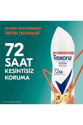 Rexona Üstün Koruma Şeftali&Limon Otu Pudrasız Ter Önleyici Antiperspirant Sprey Kadın Deodorant 150 ml